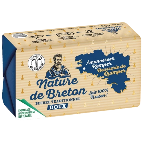 Packaging beurre doux Nature de Breton 2024