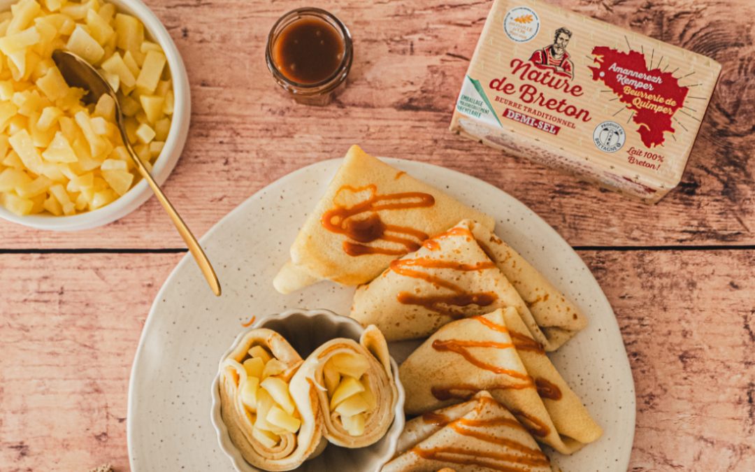 Crêpes façon Samoussas aux Pommes et Caramel Beurre Salé